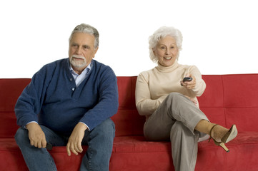 portrait of a happy couple of elderly