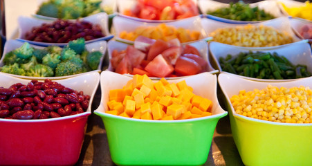 Cheese and Vegetables on Salad Bar