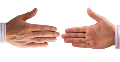 Handshake of businessmen. isolated on white background