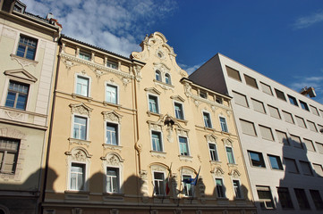 Fototapeta premium Facades in Bolzano, Italy.