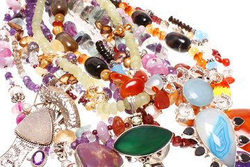 Assorted jewelry consisting of semiprecious stones