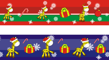 giraffe  cartoon xmas banner10