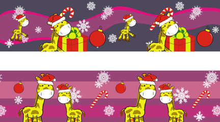 giraffe  cartoon xmas banner6