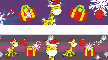 giraffe  cartoon xmas banner2