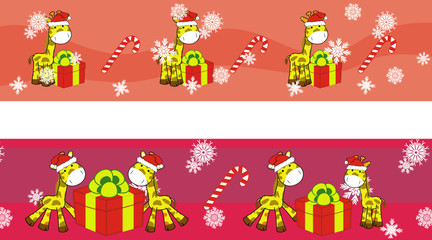 giraffe  cartoon xmas banner1