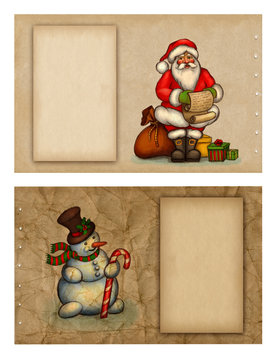 Set of christmas greeting cards