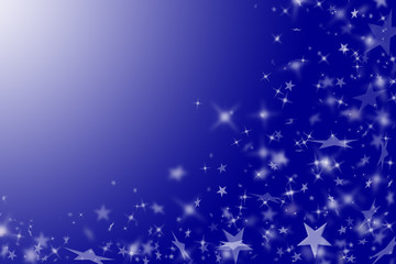 blue background with stars.