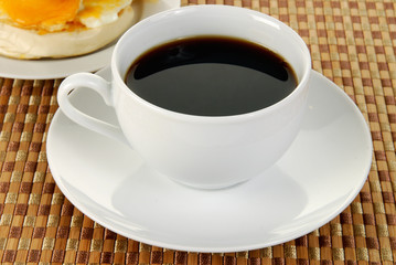 Coffee in a white cup