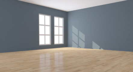 Interno vuoto da arredare azurro