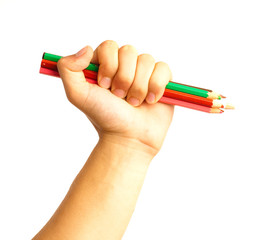 hand and crayons