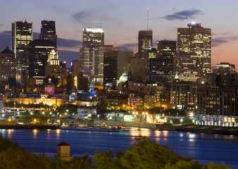 Montreal skyline at dusk, Canada