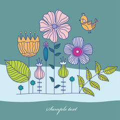 vintage floral background. vector illustration