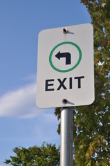 Exit road sign
