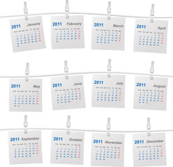 Calendar 2011 on a rope