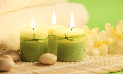 Fototapeta na wymiar green candles