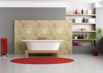 Obraz na płótnie Canvas modern bathroom with classic bathtub