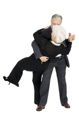 elderly couple dancing