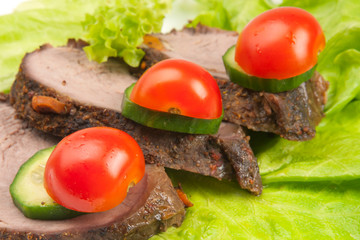 three peaces of meat