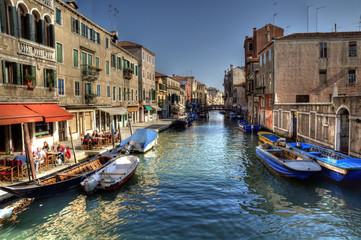 Fototapeta na wymiar Jewish Quarter Canal, Venice, Italy.