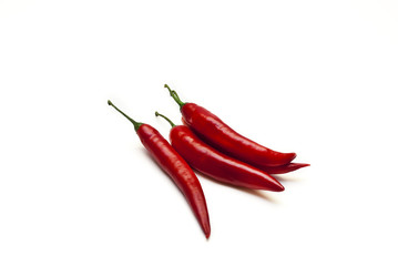red chilies isolated on white background