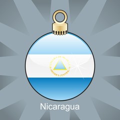 nicaragua flag in christmas bulb shape