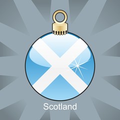 scotland flag in christmas bulb shape