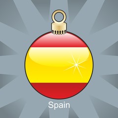 spain flag in christmas bulb shape