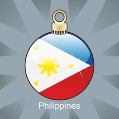 philippines flag in christmas bulb shape