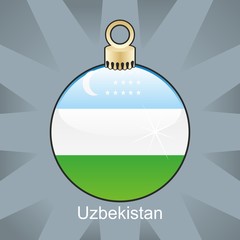 illustration of isolated uzbekistan flag in christmas bulb shape