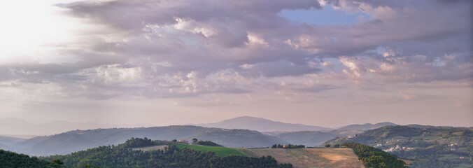 Early morning mountain landscape Panorama