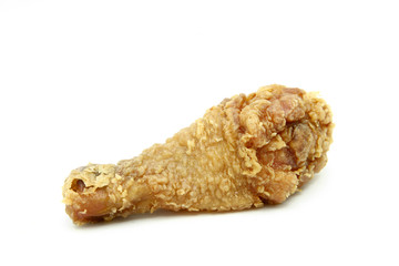 isolated golden brown crispy fried chicken drumsticks