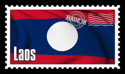 Obraz premium Made in Laos original stamp