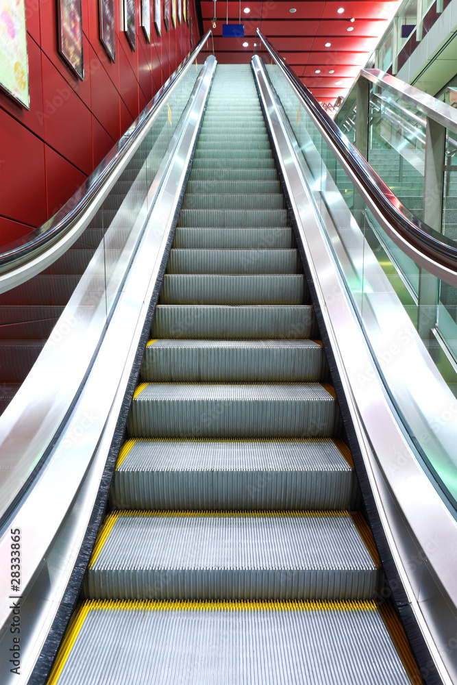 Wall mural escalator