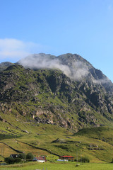 Lofoten's mount crowned by clouds