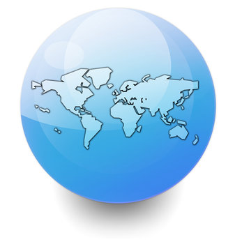 Shiny Orb Button "World Map"