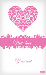 Pink valentines card