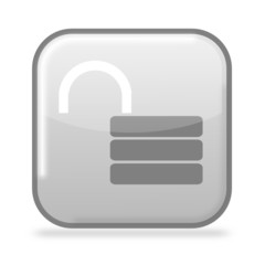 Button Schloß offen grau