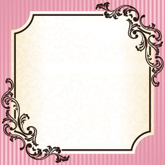 Vintage rococo frame in pink