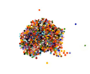 Multicolored beads forming the letter a