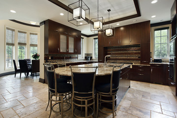 Obraz premium Modern kitchen with circular eating area