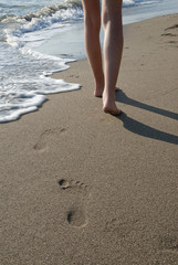 Walking on the beach