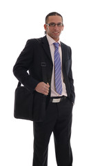Young business man with lap top case
