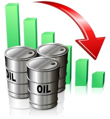 Barili di Petrolio e Grafico-Oil Bar Graph-2-Vector
