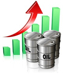 Barili di Petrolio e Grafico-Oil Bar Graph-Vector
