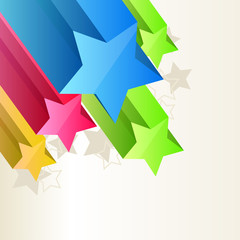 Light beige background with abstract tree-dimentional stars