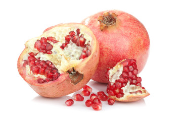Fresh pomegranate on white background