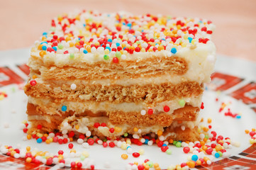 Obraz na płótnie Canvas birthday cake with colorful sprinkles