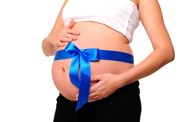 Abdomen a young pregnant woman