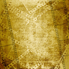 Old greeting and grunge filmstrip on the abstract background