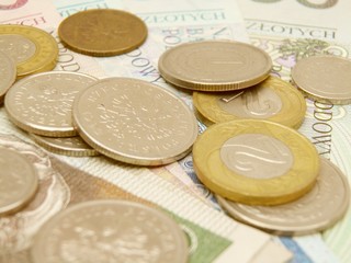 Polish zloty currency money - banknotes and coins